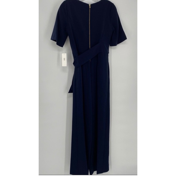 julia jordan navy blue wideleg jumpsuit - Picture 3 of 4